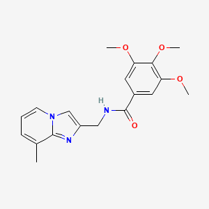 molecular formula C19H21N3O4 B1230001 3,4,5-trimethoxy-N-[(8-methyl-2-imidazo[1,2-a]pyridinyl)methyl]benzamide 