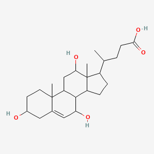 molecular formula C24H38O5 B1230003 4-(3,7,12-trihydroxy-10,13-dimethyl-2,3,4,7,8,9,11,12,14,15,16,17-dodecahydro-1H-cyclopenta[a]phenanthren-17-yl)pentanoic acid 