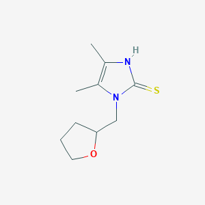 molecular formula C10H16N2OS B1230011 4,5-dimethyl-1-(oxolan-2-ylmethyl)-1H-imidazole-2-thiol CAS No. 851814-15-8