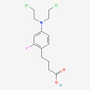 molecular formula C14H18Cl2INO2 B1230013 4-(4-Bis(2-chloroethyl)amino-2-iodophenyl)butyric acid CAS No. 51553-14-1