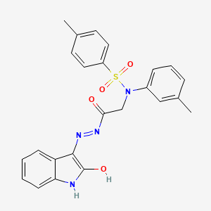 molecular formula C24H22N4O4S B1230017 4-methyl-N-(3-methylphenyl)-N-[2-oxo-2-[(2-oxo-3-indolyl)hydrazo]ethyl]benzenesulfonamide 