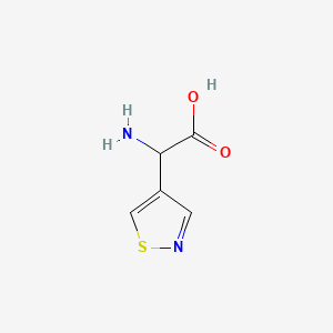 molecular formula C5H6N2O2S B1230020 alpha-Amino-4-isothiazolylacetic acid CAS No. 34653-48-0
