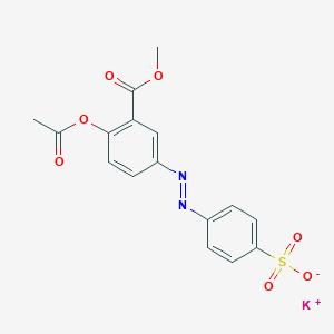 molecular formula C16H13KN2O7S B123003 Potassium;4-[(4-acetyloxy-3-methoxycarbonylphenyl)diazenyl]benzenesulfonate CAS No. 34265-46-8