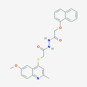 molecular formula C25H23N3O4S B1230046 N'-[2-[(6-methoxy-2-methyl-4-quinolinyl)thio]-1-oxoethyl]-2-(1-naphthalenyloxy)acetohydrazide 