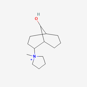 molecular formula C14H26NO+ B1230047 4-(1-Methyl-1-pyrrolidin-1-iumyl)-9-bicyclo[3.3.1]nonanol 