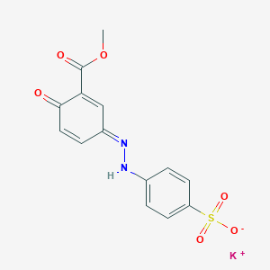molecular formula C14H11KN2O6S B123005 Potassium 4-(4-hydroxy-3-carbomethoxy-phenylazo)-benzenesulphonate CAS No. 745010-25-7