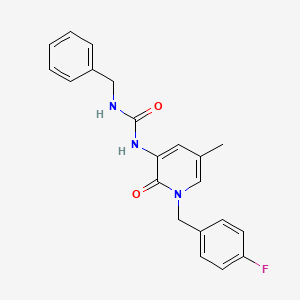 molecular formula C21H20FN3O2 B1230051 1-[1-[(4-Fluorophenyl)methyl]-5-methyl-2-oxo-3-pyridinyl]-3-(phenylmethyl)urea 