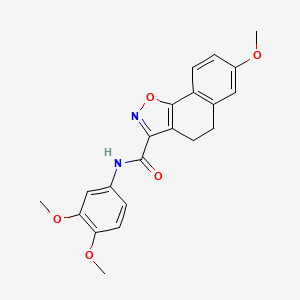 molecular formula C21H20N2O5 B1230054 N-(3,4-dimethoxyphenyl)-7-methoxy-4,5-dihydrobenzo[g][1,2]benzoxazole-3-carboxamide 