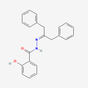 N-(1,3-diphenylpropan-2-ylideneamino)-2-hydroxybenzamide