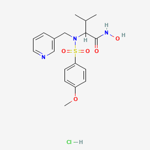molecular formula C18H24ClN3O5S B12300627 N-hydroxy-2-[(4-methoxyphenyl)sulfonyl-(pyridin-3-ylmethyl)amino]-3-methylbutanamide;hydrochloride 