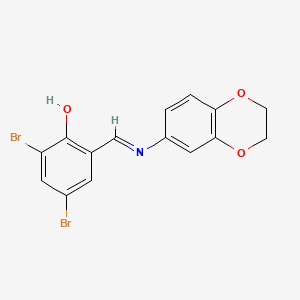 2,4-Dibromo-6-[(2,3-dihydro-1,4-benzodioxin-6-ylamino)methylidene]-1-cyclohexa-2,4-dienone