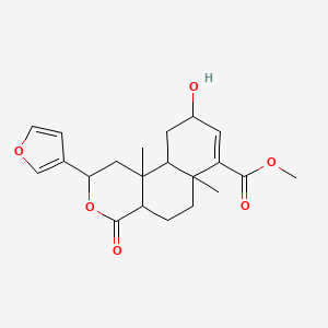 molecular formula C21H26O6 B12300771 Methyl 2-(furan-3-yl)-9-hydroxy-6a,10b-dimethyl-4-oxo-1,2,4a,5,6,9,10,10a-octahydrobenzo[f]isochromene-7-carboxylate 