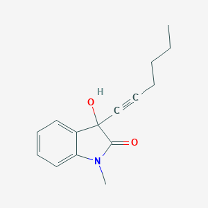 molecular formula C15H17NO2 B123009 3-hex-1-ynyl-3-hydroxy-1-methylindol-2-one CAS No. 149916-73-4