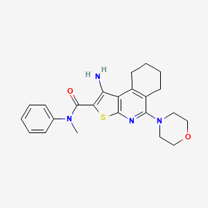 molecular formula C23H26N4O2S B1230090 1-amino-N-methyl-5-(4-morpholinyl)-N-phenyl-6,7,8,9-tetrahydrothieno[2,3-c]isoquinoline-2-carboxamide 