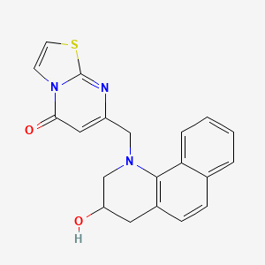 molecular formula C20H17N3O2S B1230106 7-[(3-hydroxy-3,4-dihydro-2H-benzo[h]quinolin-1-yl)methyl]-5-thiazolo[3,2-a]pyrimidinone 