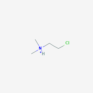 molecular formula C4H11ClN+ B1230116 2-Dimethylammonioethyl chloride 