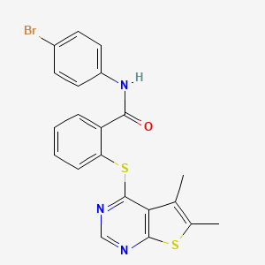 N-(4-bromophenyl)-2-[(5,6-dimethyl-4-thieno[2,3-d]pyrimidinyl)thio]benzamide