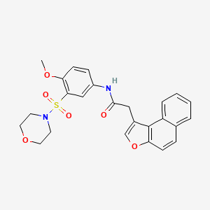 molecular formula C25H24N2O6S B1230130 N-(4-Methoxy-3-(morpholinosulfonyl)phenyl)-2-(naphtho[2,1-b]furan-1-yl)acetamide 