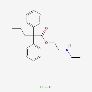 molecular formula C21H28ClNO2 B1230131 Valeric acid, 2,2-diphenyl-, 2-(ethylamino)ethyl ester, hydrochloride CAS No. 5938-35-2