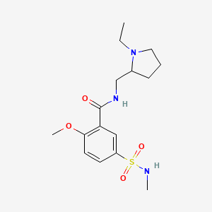 N-[(1-Ethyl-2-pyrrolidinyl)methyl]-2-methoxy-5-(methylsulfamoyl)benzamide