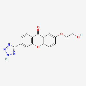 molecular formula C16H12N4O4 B1230135 2-(2-hydroxyethoxy)-6-(2H-tetrazol-5-yl)xanthen-9-one CAS No. 89217-37-8