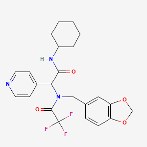 N-(1,3-benzodioxol-5-ylmethyl)-N-[2-(cyclohexylamino)-2-oxo-1-pyridin-4-ylethyl]-2,2,2-trifluoroacetamide