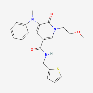 2-(2-methoxyethyl)-9-methyl-1-oxo-N-(thiophen-2-ylmethyl)-4-pyrido[3,4-b]indolecarboxamide