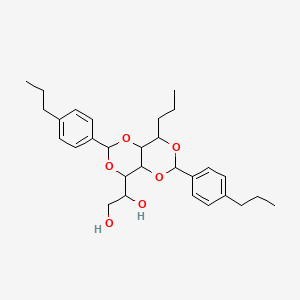 molecular formula C29H40O6 B12301509 1-[8-propyl-2,6-bis(4-propylphenyl)-4,4a,8,8a-tetrahydro-[1,3]dioxino[5,4-d][1,3]dioxin-4-yl]ethane-1,2-diol CAS No. 882073-43-0