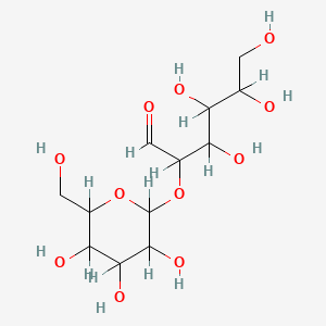 molecular formula C12H22O11 B1230161 3,4,5,6-Tetrahydroxy-2-[3,4,5-trihydroxy-6-(hydroxymethyl)oxan-2-yl]oxyhexanal 