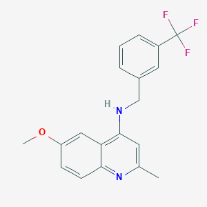molecular formula C19H17F3N2O B1230166 6-methoxy-2-methyl-N-[[3-(trifluoromethyl)phenyl]methyl]-4-quinolinamine 
