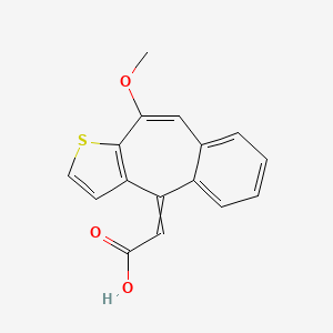 molecular formula C16H12O3S B1230175 Acetic acid,2-(10-methoxy-4H-benzo[4,5]cyclohepta[1,2-b]thien-4-ylidene)- 