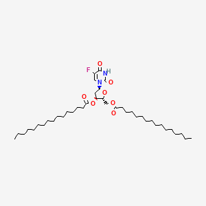 molecular formula C41H71FN2O7 B1230183 1-(2-Deoxy-3,5-di-O-hexadecanoylpentofuranosyl)-5-fluoro-4-hydroxypyrimidin-2(1H)-one 