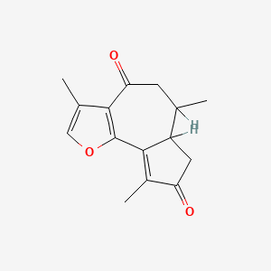 molecular formula C15H16O3 B1230188 3,6,9-Trimethyl-5,6,6a,7-tetrahydroazuleno[4,5-b]furan-4,8-dione CAS No. 60498-89-7