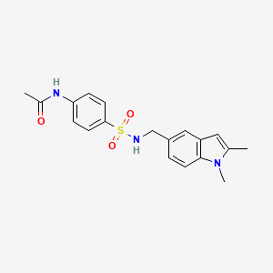 molecular formula C19H21N3O3S B1230192 N-[4-[(1,2-dimethyl-5-indolyl)methylsulfamoyl]phenyl]acetamide 