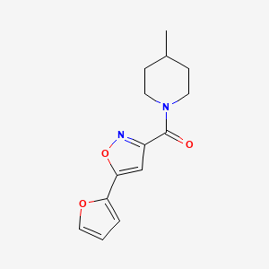 molecular formula C14H16N2O3 B1230197 [5-(2-Furanyl)-3-isoxazolyl]-(4-methyl-1-piperidinyl)methanone 