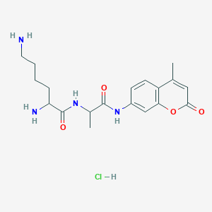 molecular formula C19H27ClN4O4 B012302 H-LYS-ALA-AMC HCL CAS No. 103404-62-2