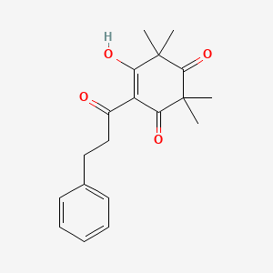 molecular formula C19H22O4 B1230200 4-环己烯-1,3-二酮，5-羟基-2,2,6,6-四甲基-4-(1-氧代-3-苯基丙基)- CAS No. 10499-26-0