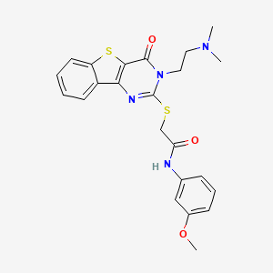 molecular formula C23H24N4O3S2 B1230202 2-[[3-[2-(dimethylamino)ethyl]-4-oxo-[1]benzothiolo[3,2-d]pyrimidin-2-yl]thio]-N-(3-methoxyphenyl)acetamide 