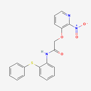 molecular formula C19H15N3O4S B1230205 2-[(2-nitro-3-pyridinyl)oxy]-N-[2-(phenylthio)phenyl]acetamide 
