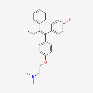 molecular formula C26H28FNO B1230208 1-(4-Fluorophenyl)-1-(4-(2-(N,N-dimethylamino)ethoxy)phenyl)-2-phenyl-1-butene CAS No. 73617-96-6