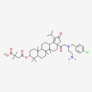 molecular formula C48H71ClN2O6 B12302164 4-[[3a-[2-[(4-chlorophenyl)methyl-[2-(dimethylamino)ethyl]amino]acetyl]-5a,5b,8,8,11a-pentamethyl-2-oxo-1-propan-2-yl-4,5,6,7,7a,9,10,11,11b,12,13,13a-dodecahydro-3H-cyclopenta[a]chrysen-9-yl]oxy]-2,2-dimethyl-4-oxobutanoic acid 