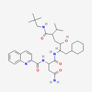 molecular formula C34H51N5O5 B1230223 Qnc-asn-cha-psi(CH(OH)CH2)-val-npt CAS No. 149607-21-6