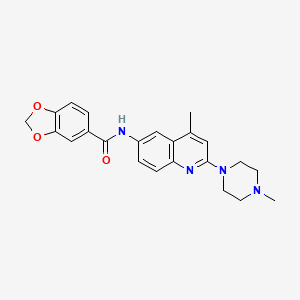N-[4-methyl-2-(4-methyl-1-piperazinyl)-6-quinolinyl]-1,3-benzodioxole-5-carboxamide