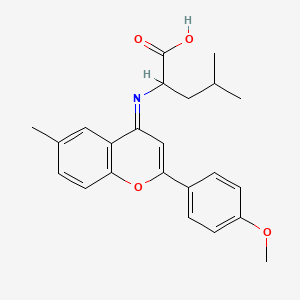 2-[[2-(4-Methoxyphenyl)-6-methyl-1-benzopyran-4-ylidene]amino]-4-methylpentanoic acid