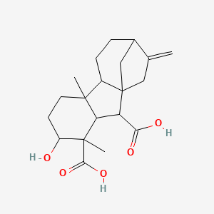 molecular formula C20H28O5 B12302545 2beta-Hydroxy-1beta,4aalpha-dimethyl-8-methylenegibbane-1alpha,10beta-dicarboxylic acid 