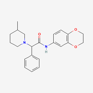 N-(2,3-dihydro-1,4-benzodioxin-6-yl)-2-(3-methyl-1-piperidinyl)-2-phenylacetamide