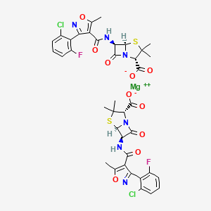 molecular formula C19H17ClFMgN3O5S B12302651 4-Thia-1-azabicyclo[3.2.0]heptane-2-carboxylic acid, 6-[[[3-(2-chloro-6-fluorophenyl)-5-methyl-4-isoxazolyl]carbonyl]amino]-3,3-dimethyl-7-oxo-, magnesium salt (2:1), [2S-(2alpha,5alpha,6beta)]- CAS No. 40182-54-5
