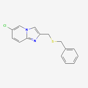 molecular formula C15H13ClN2S B1230281 6-Chloro-2-[(phenylmethylthio)methyl]imidazo[1,2-a]pyridine 