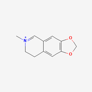 molecular formula C11H12NO2+ B1230300 6-Methyl-7,8-dihydro-[1,3]dioxolo[4,5-g]isoquinolin-6-ium 