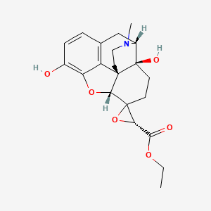 Ethyl 4,5-epoxy-3,14-dihydroxy-17-methylspiro(morphinan-6,2'-oxirane)-3'-carboxylate (3'R,5alpha,6beta)-